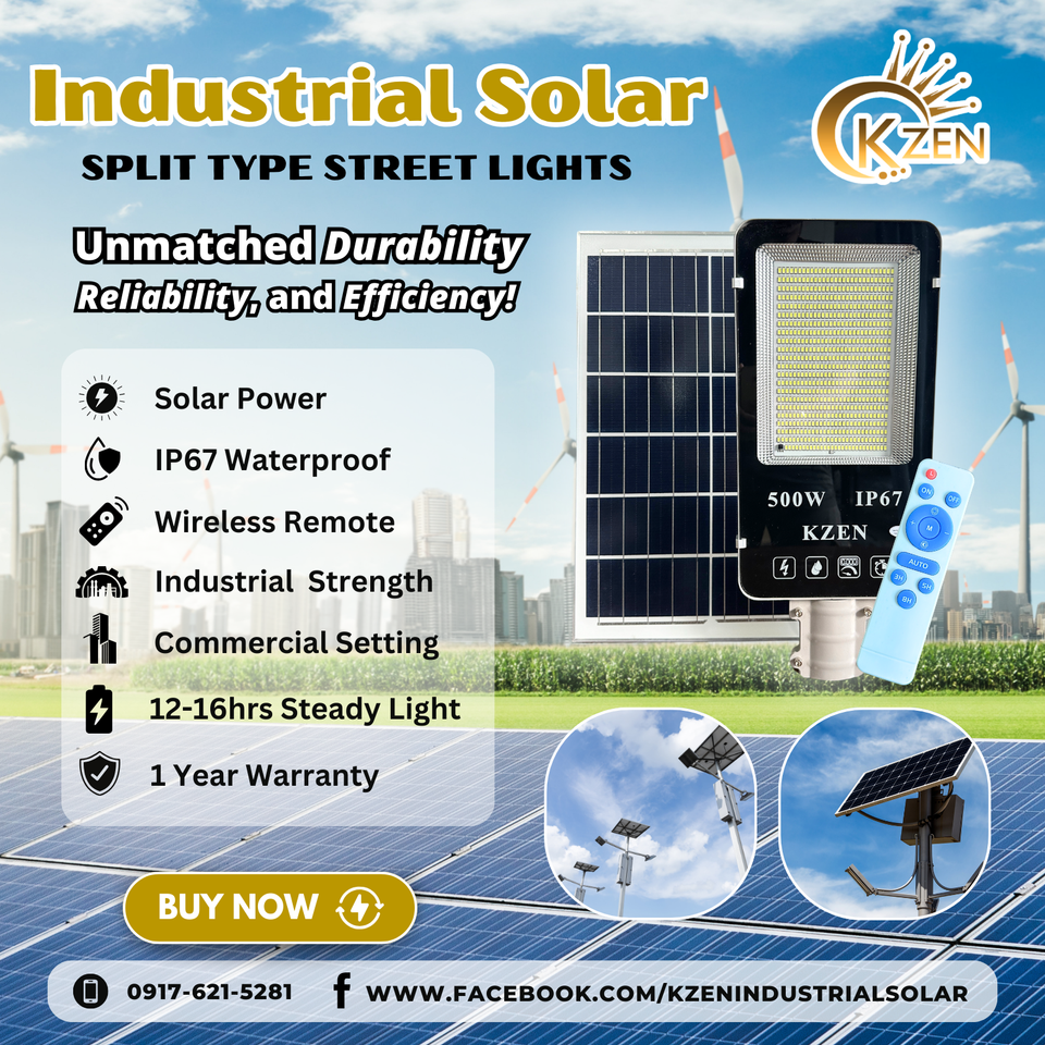 Kzen Industrial Solar - Available in 500W, 300W, 200W, and 100W