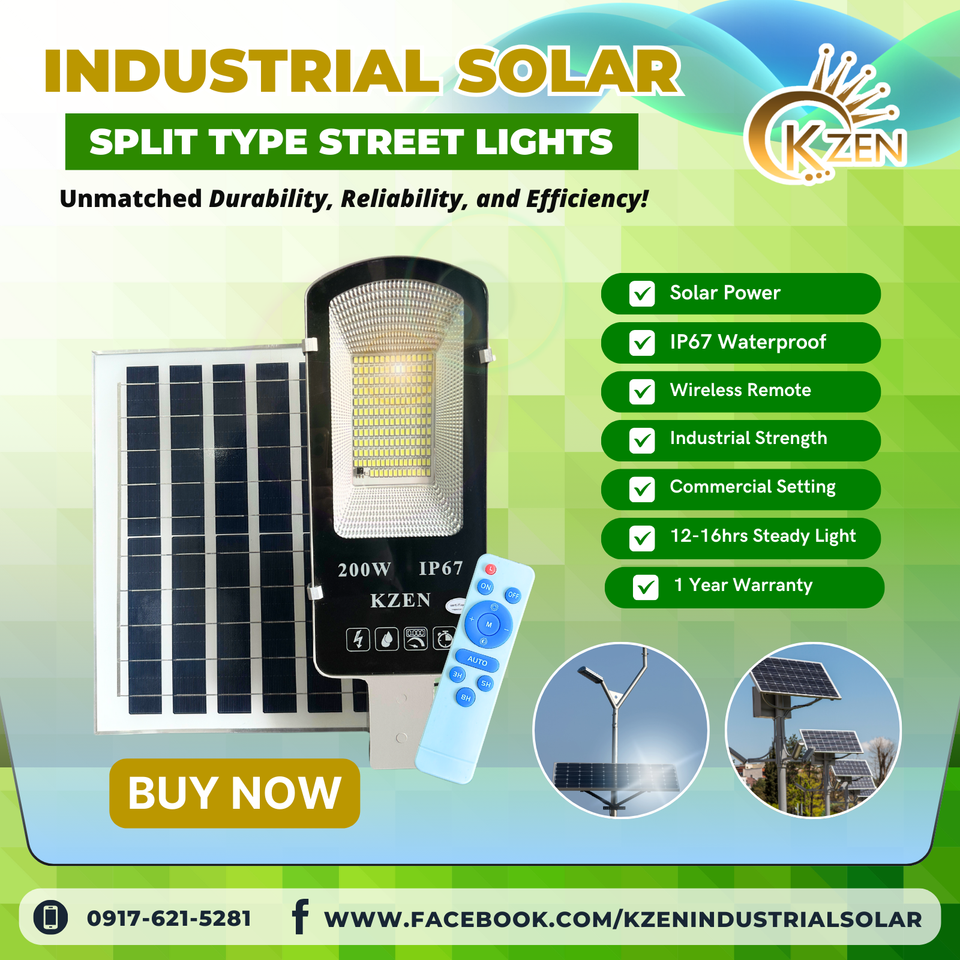 Kzen Industrial Solar - Available in 500W, 300W, 200W, and 100W