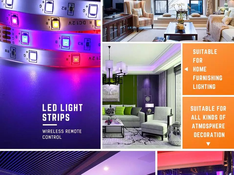 Wireless Remote Controlled RGB LED Light Strips