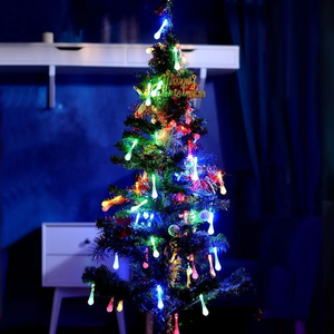 50pcs Solar LED Water Drop Christmas Lights Outdoor & Waterproof (RGB)
