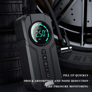 Digital Portable Tire Inflator For Car, Motorcycles and Bicycles
