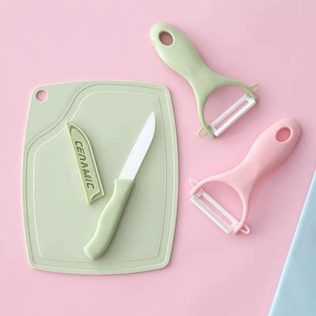 3in1 Fruit Knife Peeler Cutting Board Set