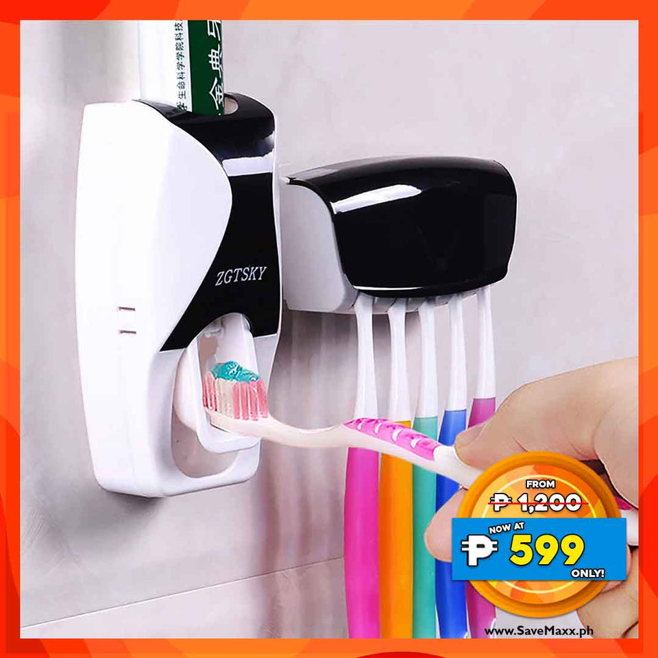 Automatic Toothpaste Dispenser With Toothbrush Holder