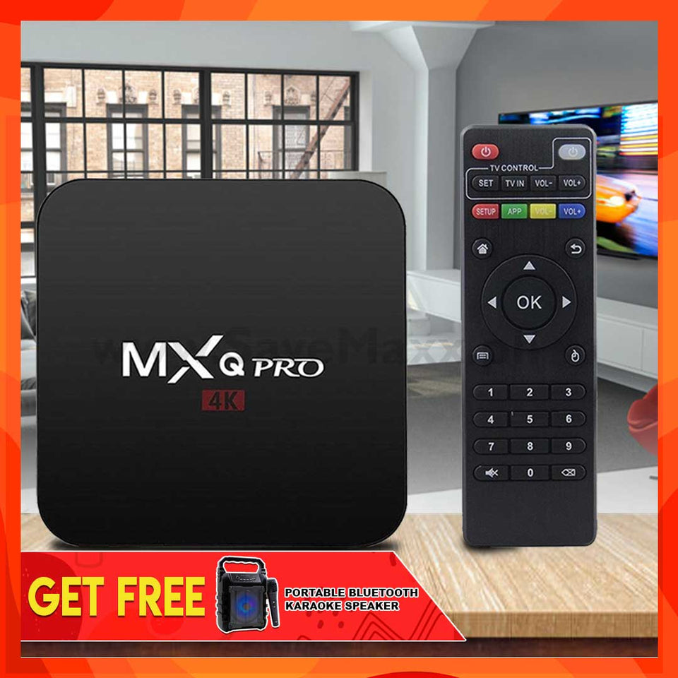 Advance MXQ Pro 4K Android TV Box (with Free Portable Bluetooth Karaoke Speaker)